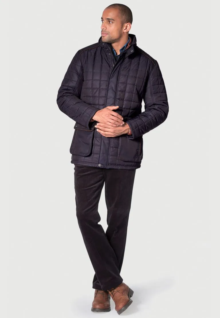 Roch Navy Quilted Coat