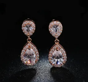 Rose Gold Diamond Drop Earrings