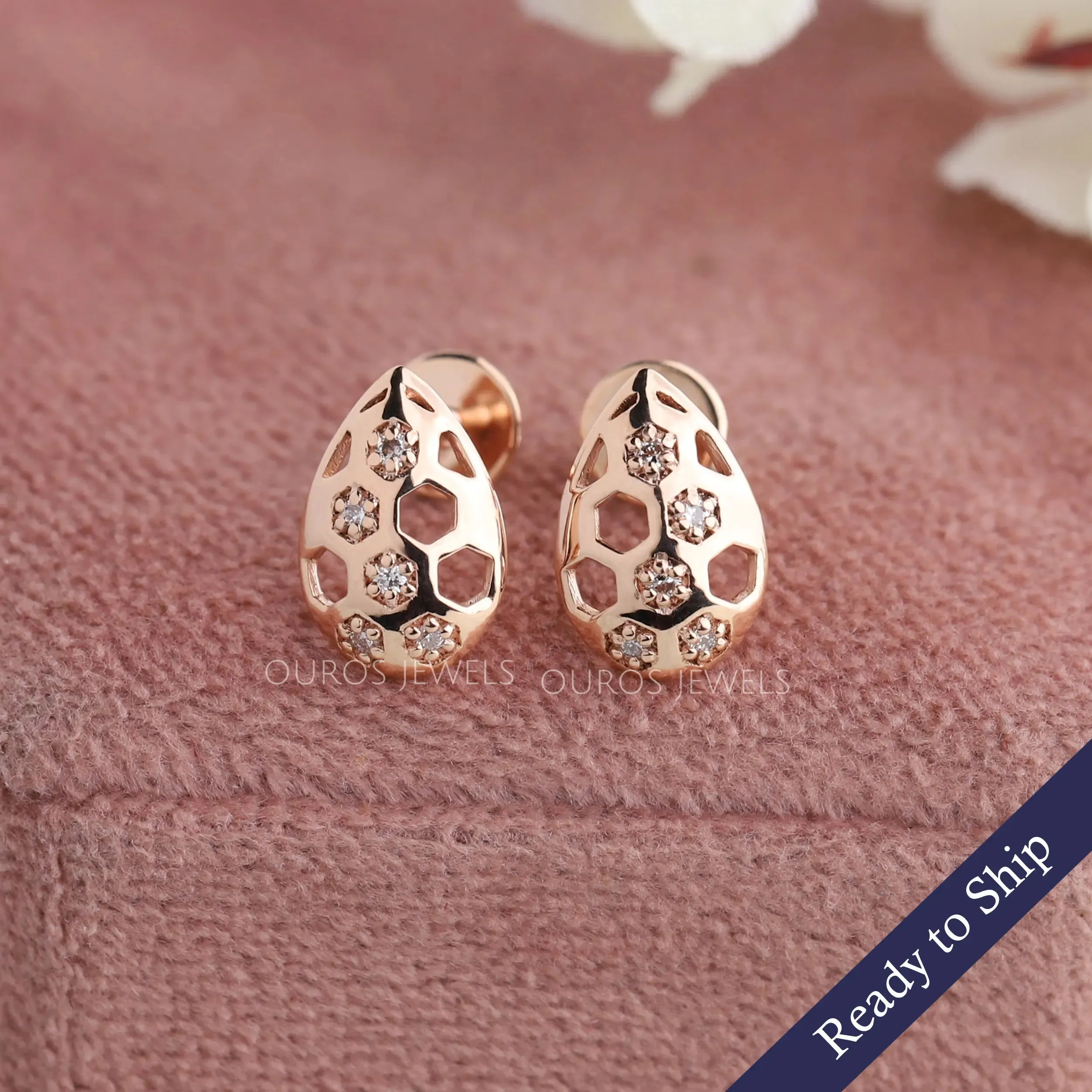 Rose Gold Diamond Earrings