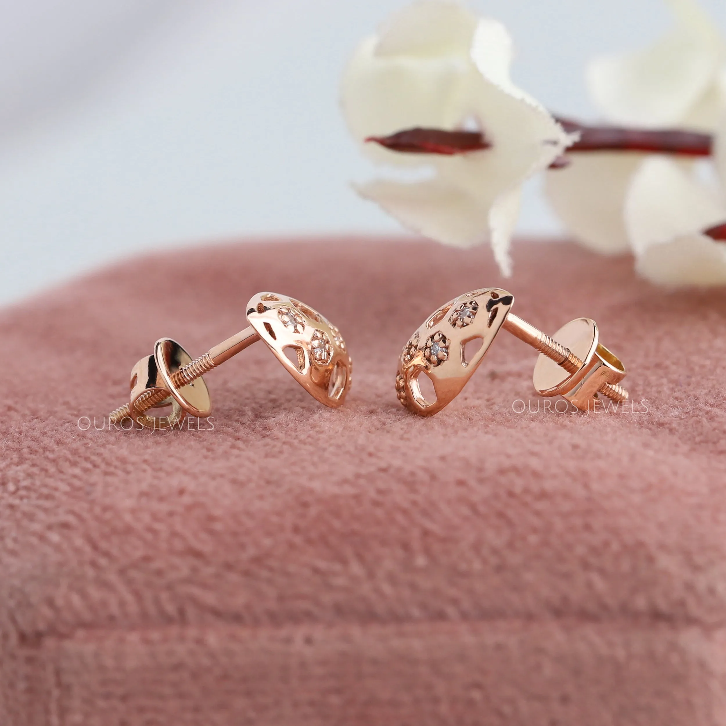 Rose Gold Diamond Earrings