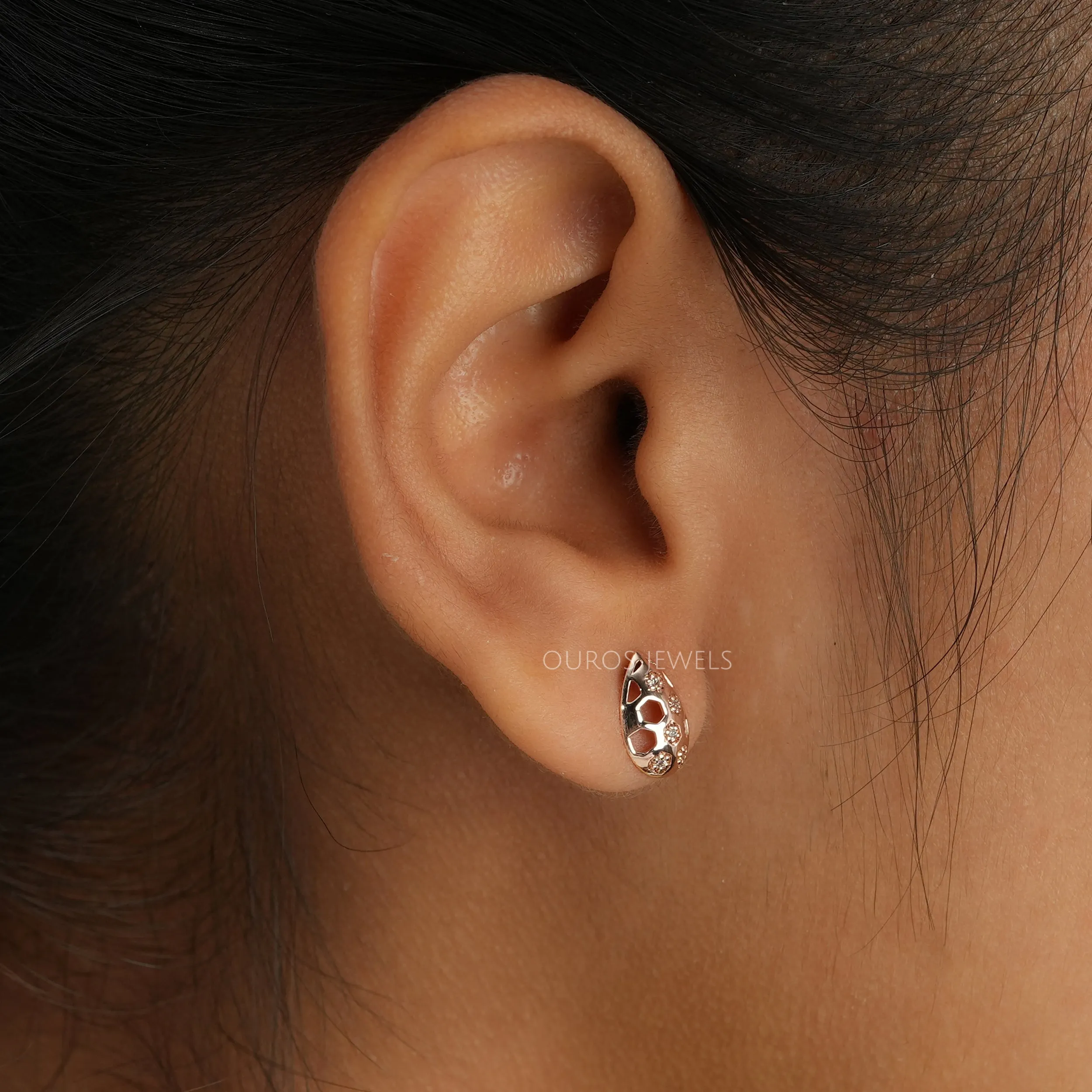 Rose Gold Diamond Earrings