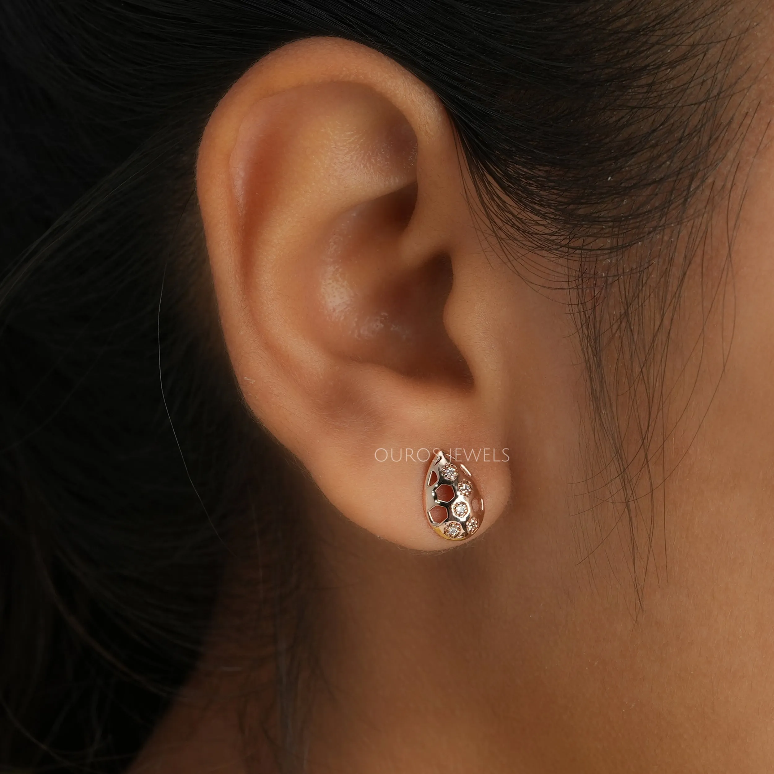 Rose Gold Diamond Earrings