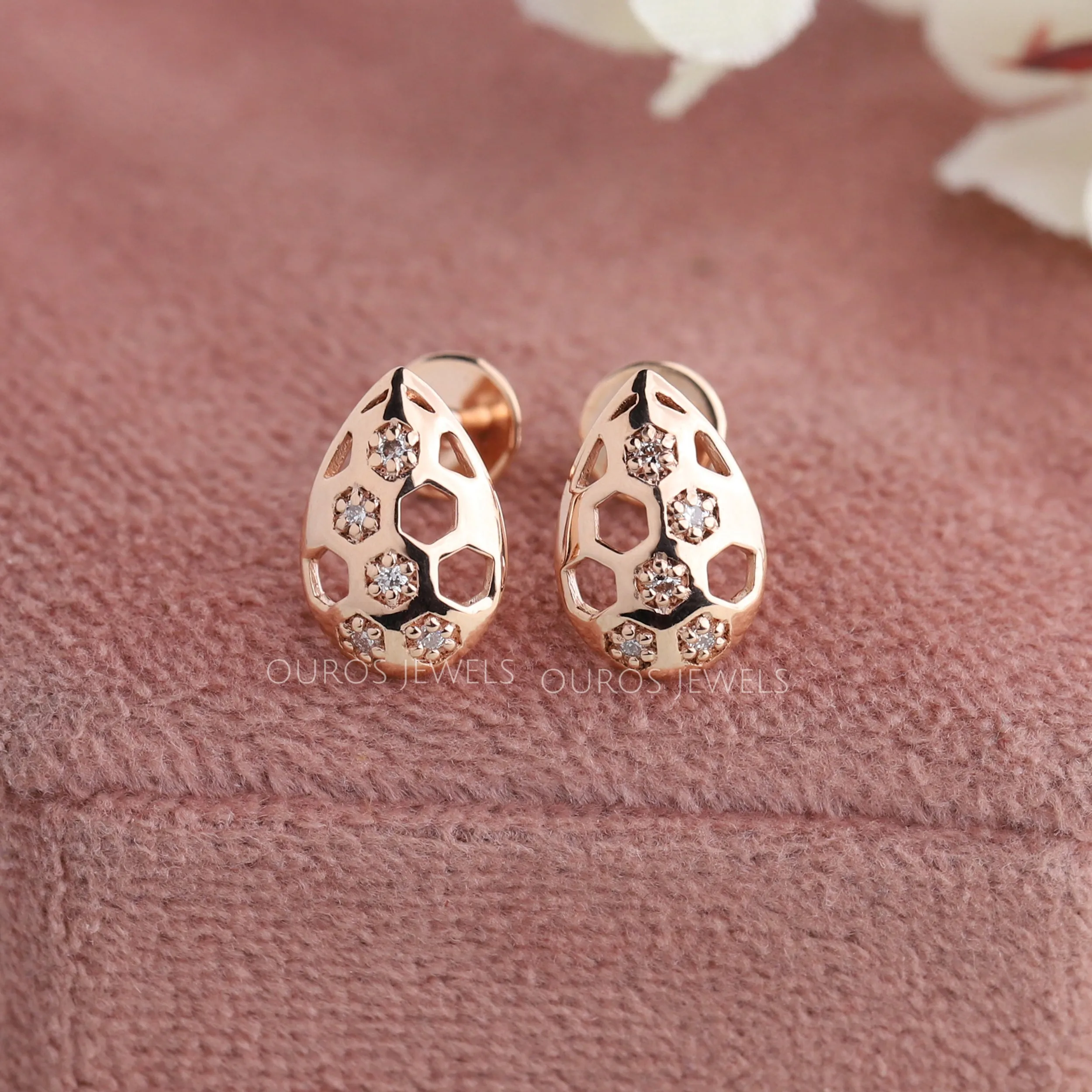 Rose Gold Diamond Earrings