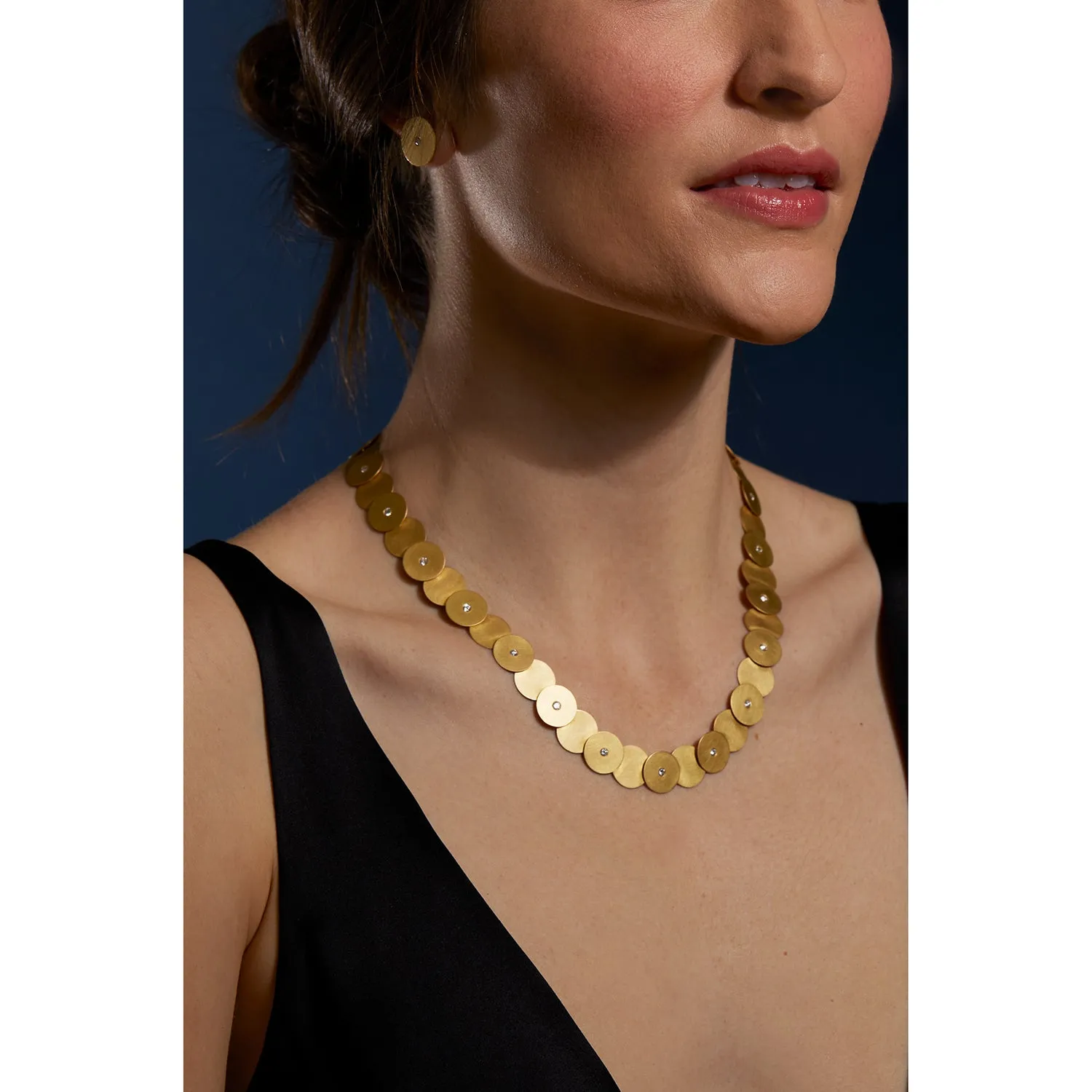 Round Gold & Diamond Necklace