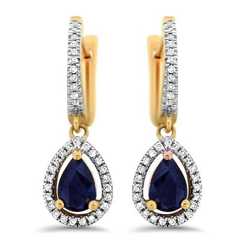 Sapphire and Diamond Earrings