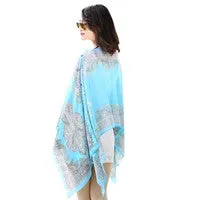 Scarf From India poncho Beach Shawls and Scarves Women Casual Chiffon Sunscreen HighQuality Big Size Printed Silk Scarfs