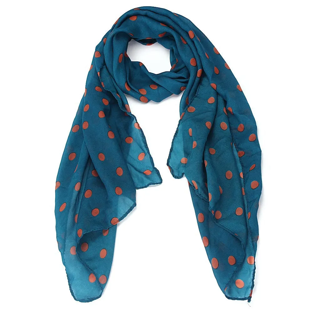 scarf Outdoor Women Long Wrap Shawl Polka Dot Chiffon Scarf Casual Scarves Stole Promotion Price