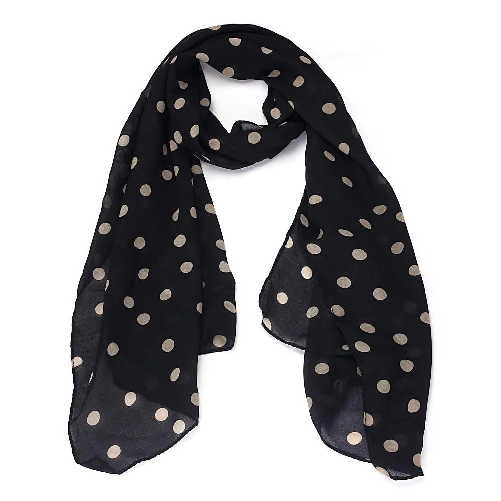 scarf Outdoor Women Long Wrap Shawl Polka Dot Chiffon Scarf Casual Scarves Stole Promotion Price