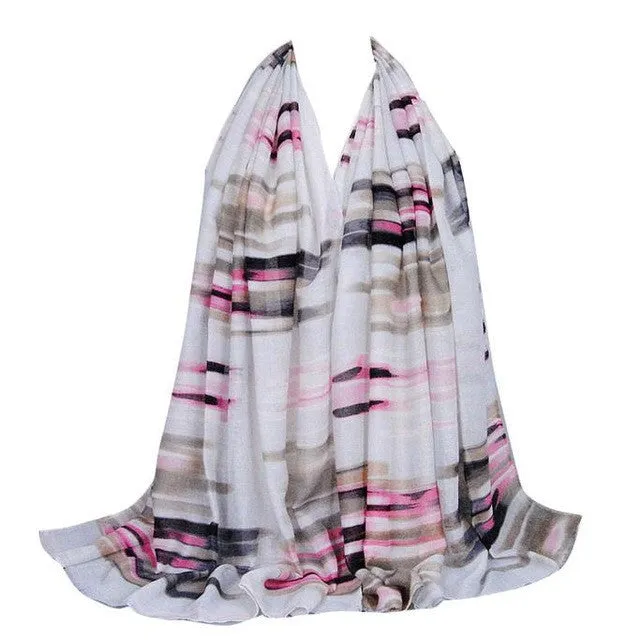 Scarf Winter Women Color Stripe Soft Wrap Scarf Ladies Office Winter Scarves Ponchos And Capes#A912 SM6