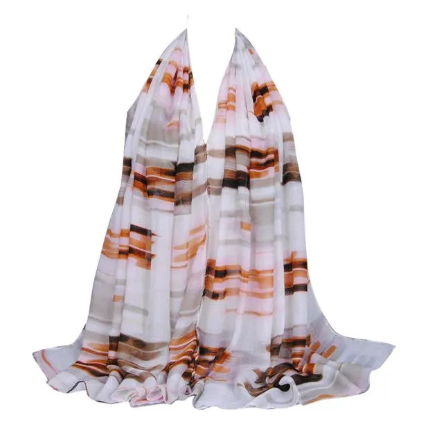 Scarf Winter Women Color Stripe Soft Wrap Scarf Ladies Office Winter Scarves Ponchos And Capes#A912 SM6