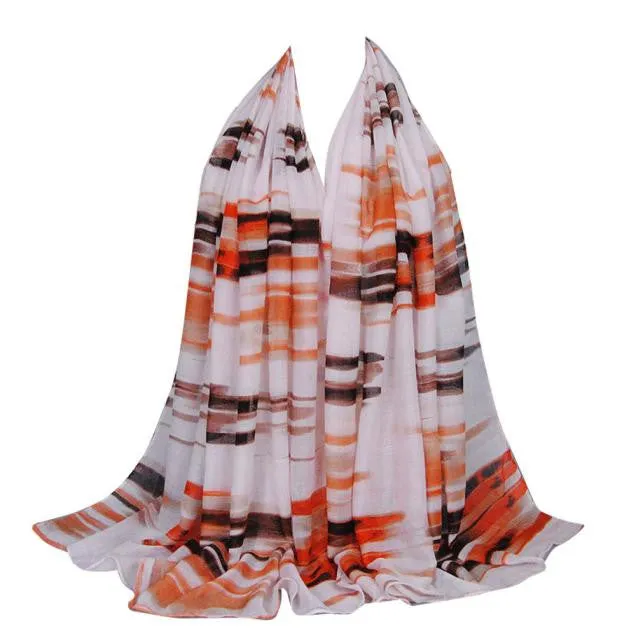 Scarf Winter Women Color Stripe Soft Wrap Scarf Ladies Office Winter Scarves Ponchos And Capes#A912 SM6