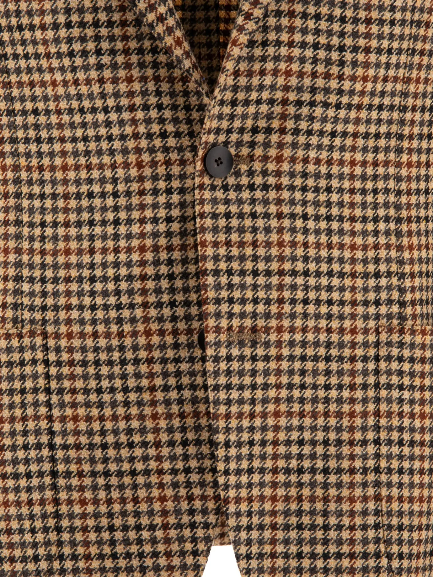 Single-Breasted Houndstooth Blazer Jackets Beige