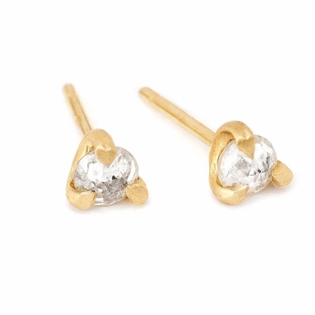 Sloan rose cut white diamond studs