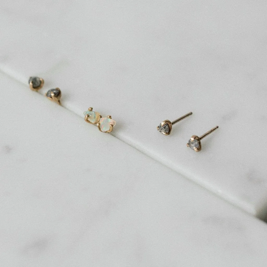 Sloan rose cut white diamond studs