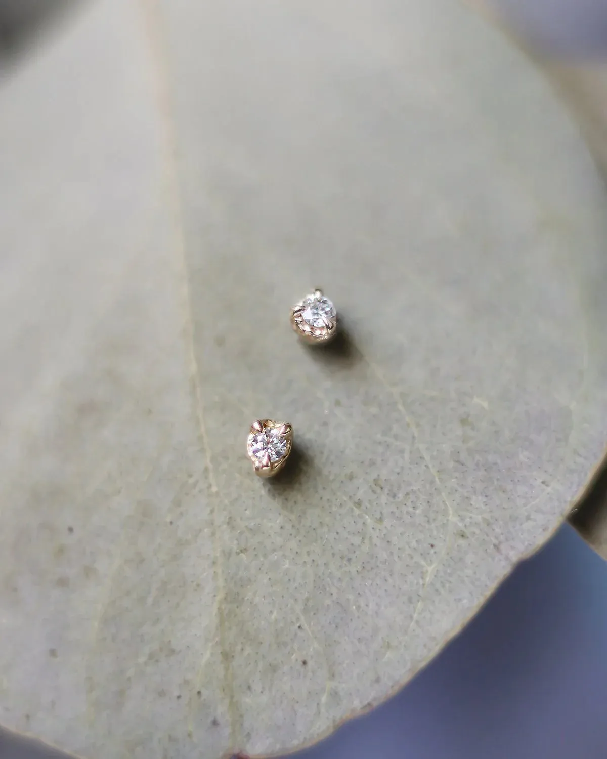 Solid Gold Diamond Earrings