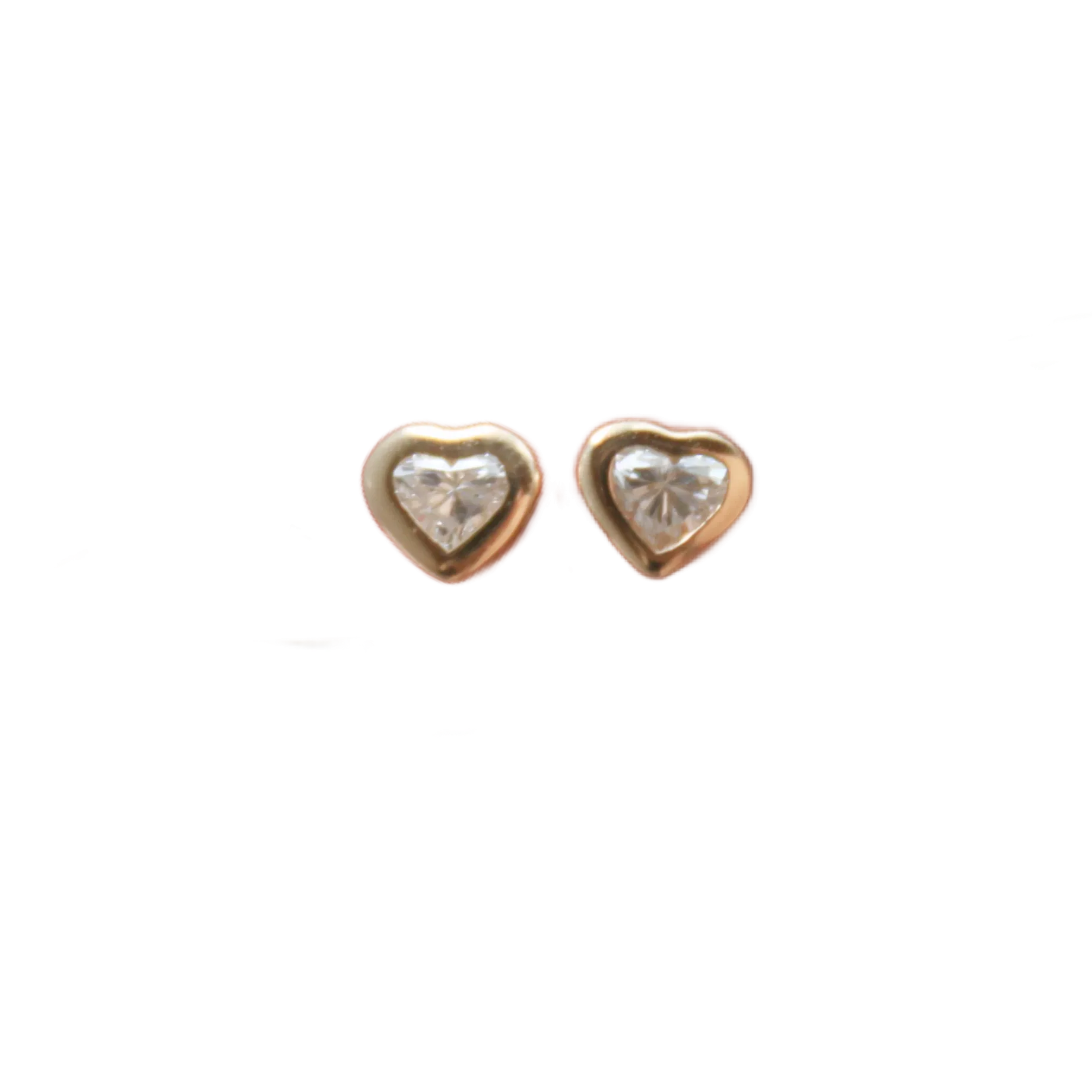 Sparkling Diamond Heart Stud Earrings