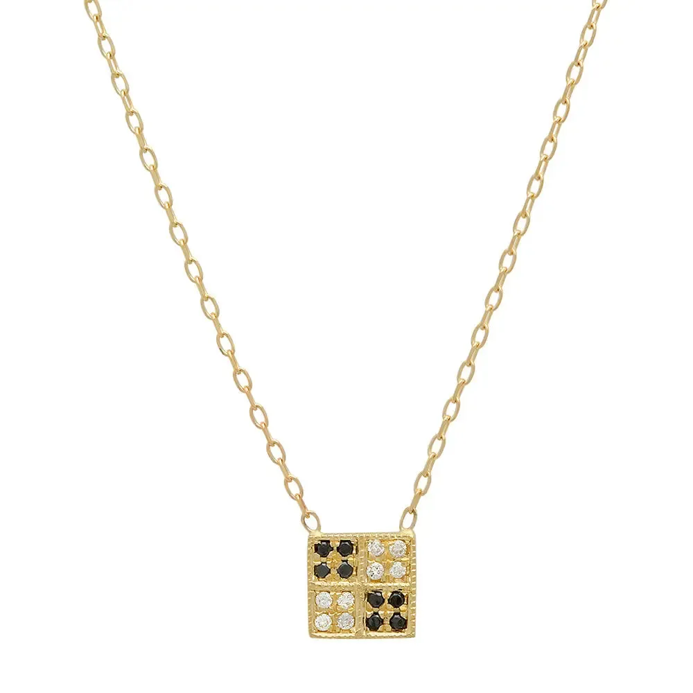 Square Mixed Diamond Necklace