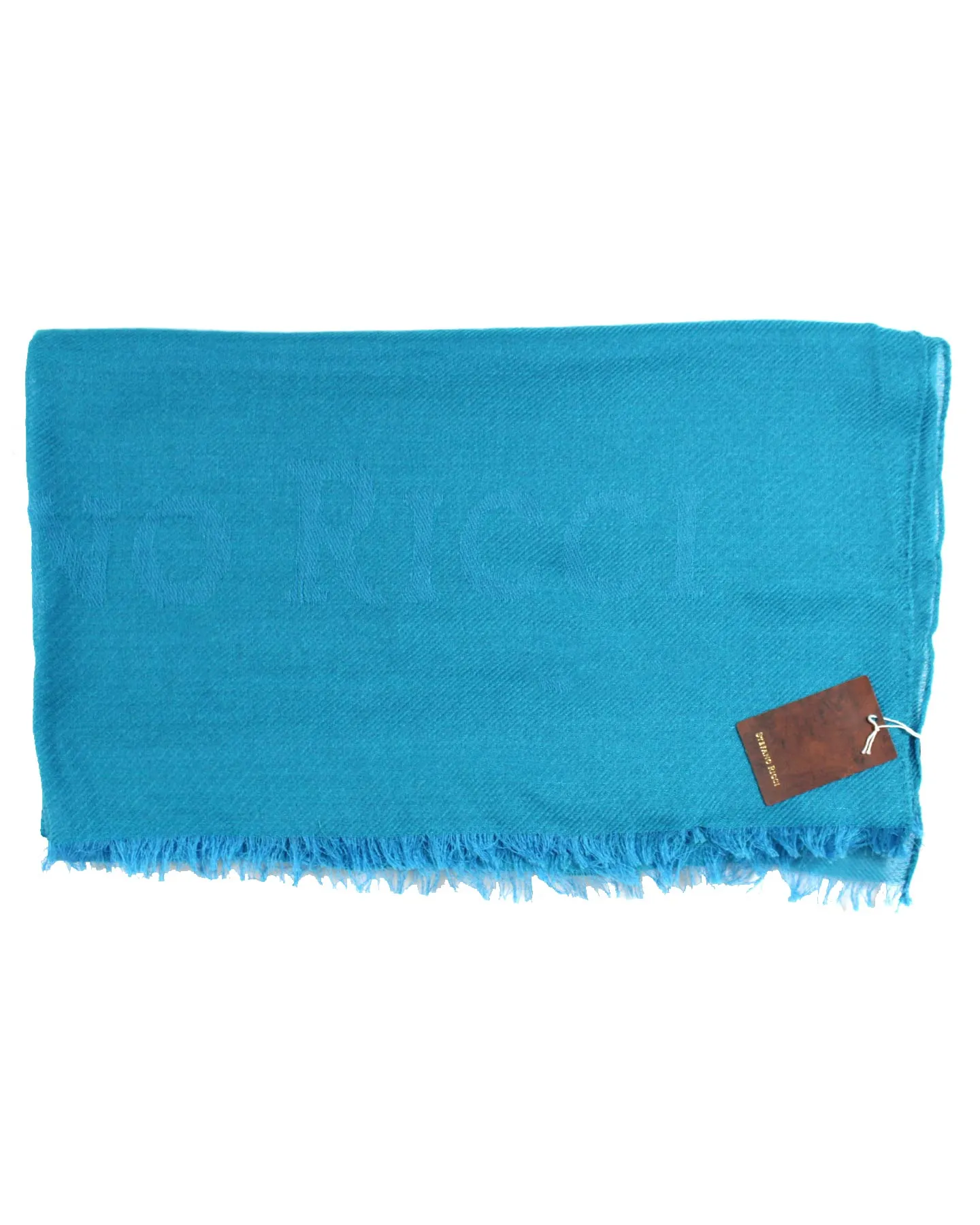 Stefano Ricci Scarf Aqua Blue Pattern - Luxury Cotton Silk Man Shawl SALE