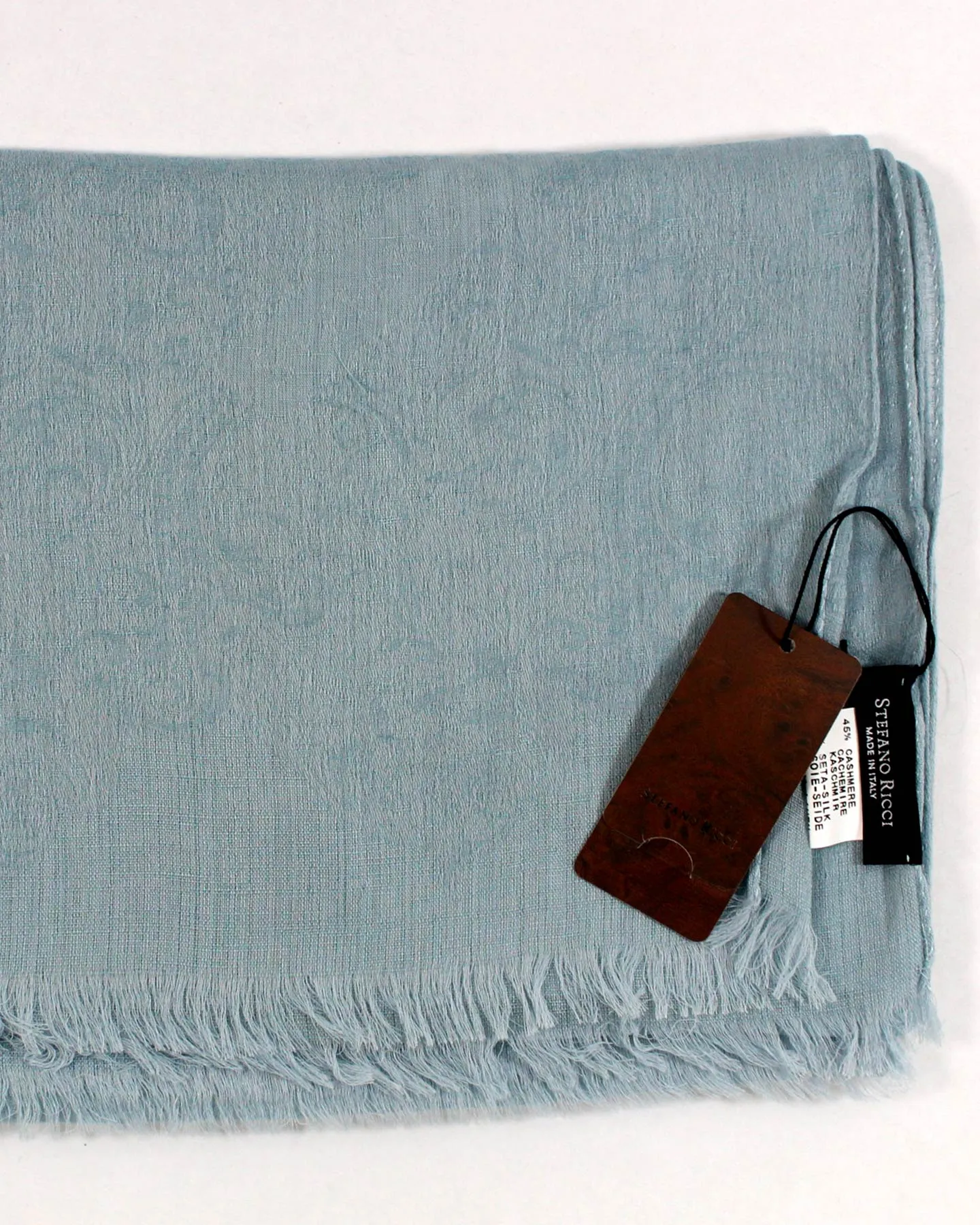 Stefano Ricci Scarf Powder Blue Floral - Luxury Cashmere Linen Silk Shawl SALE