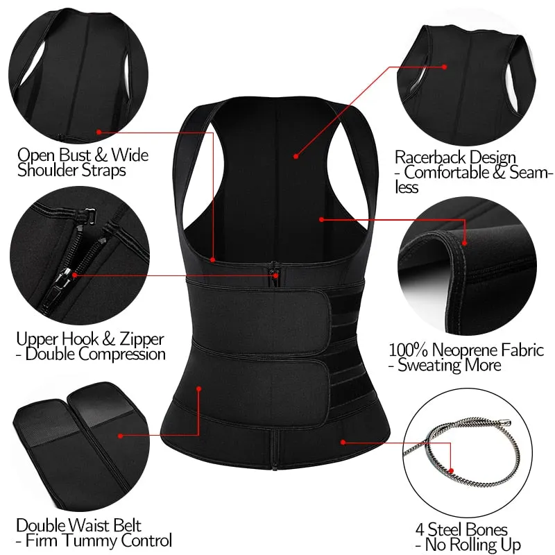 Sweat Waist Trainer Vest Slimming Corset for Weight Loss Body Shaper