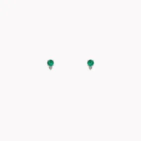 The Olivia Emerald & Diamond Studs