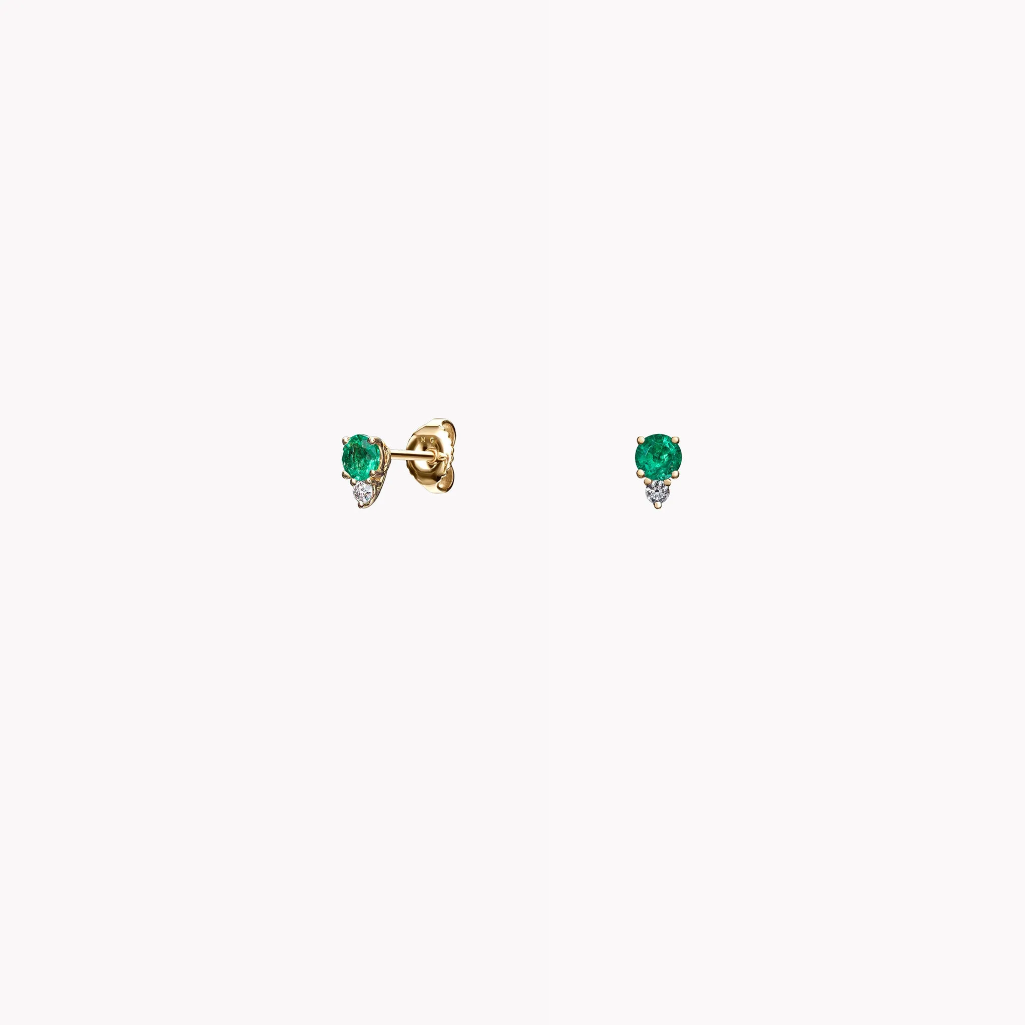 The Olivia Emerald & Diamond Studs