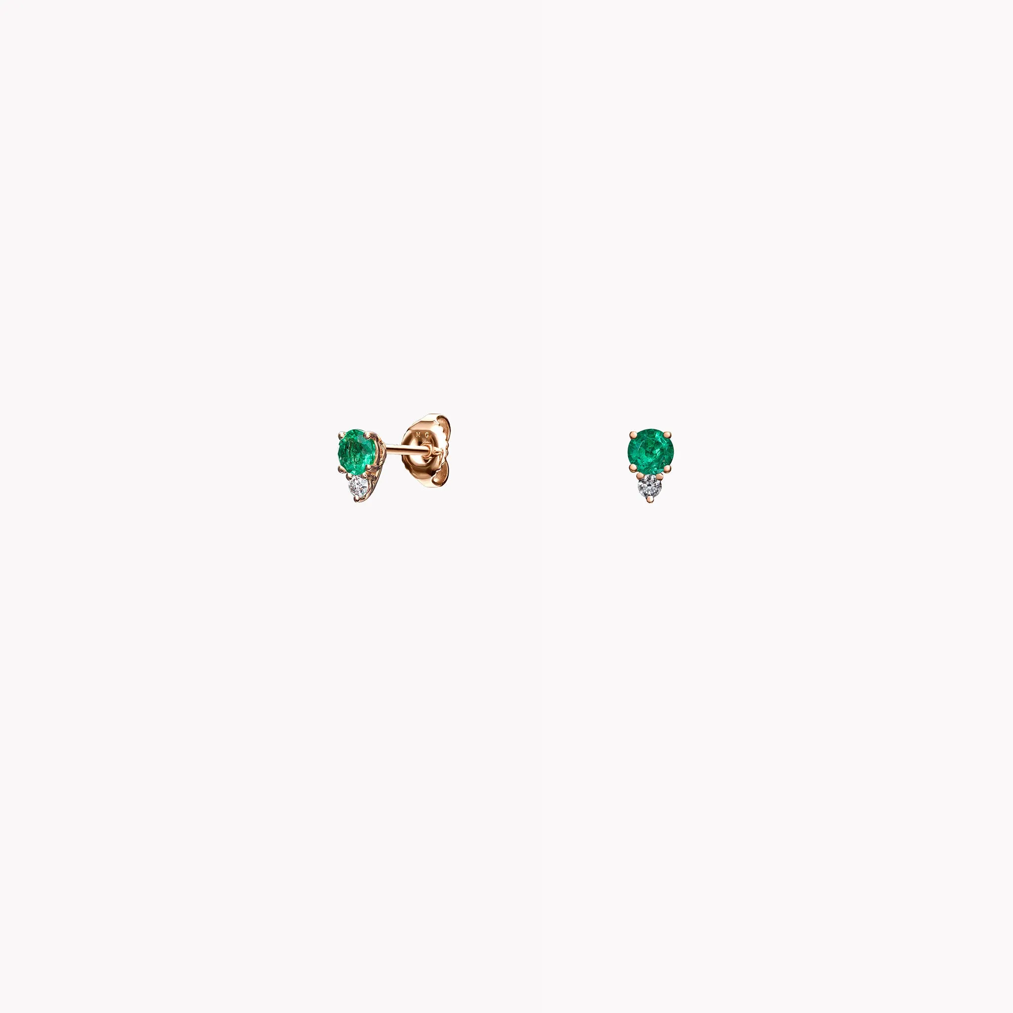 The Olivia Emerald & Diamond Studs