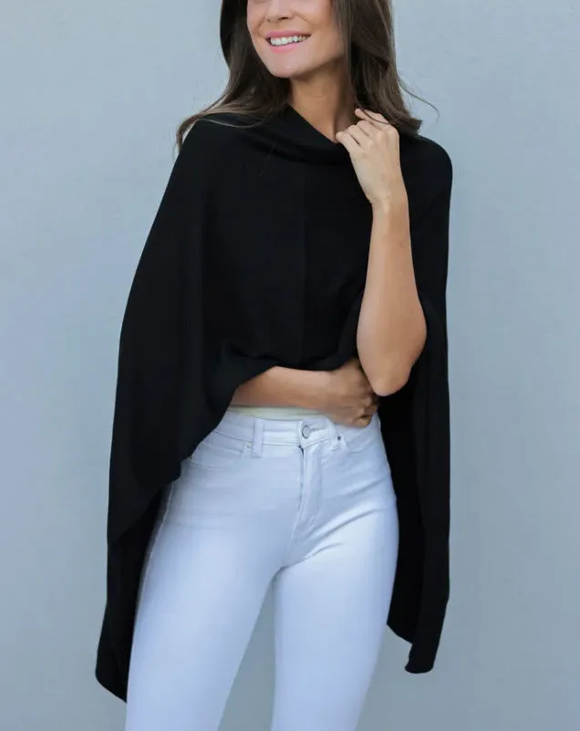 The Travel Poncho in Black