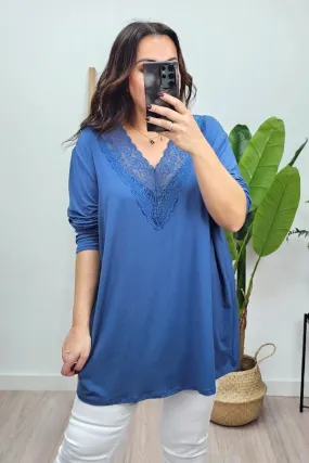 Top Encaje Azul