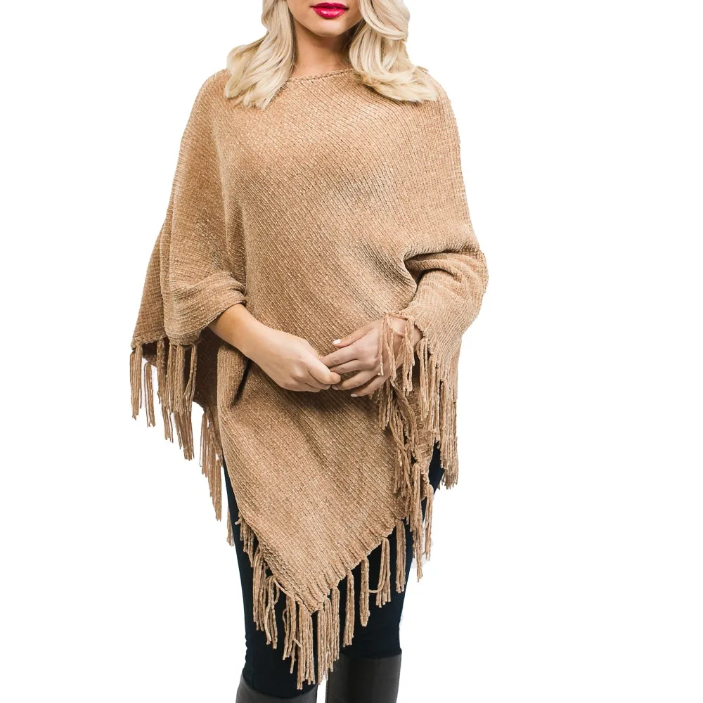 Top It Off Chenille Poncho