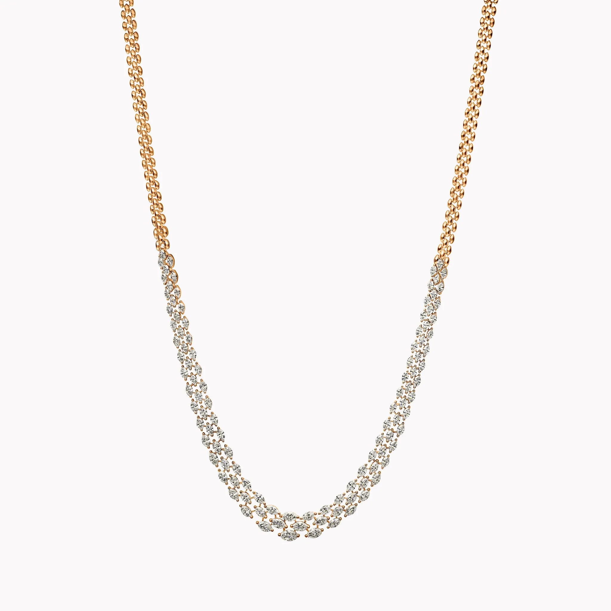 Triple Row Marquise Diamond Necklace