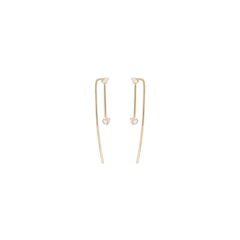 Two Prong Diamond Earrings