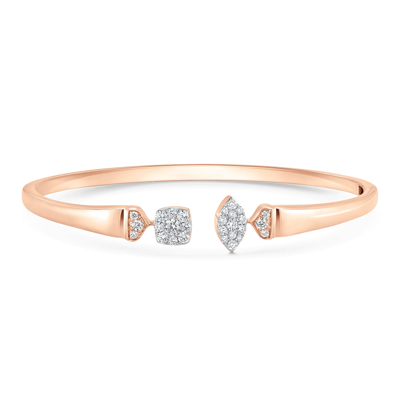 Unity Reverie Gold and Marquise and Cushion Diamond Bangle Cuff