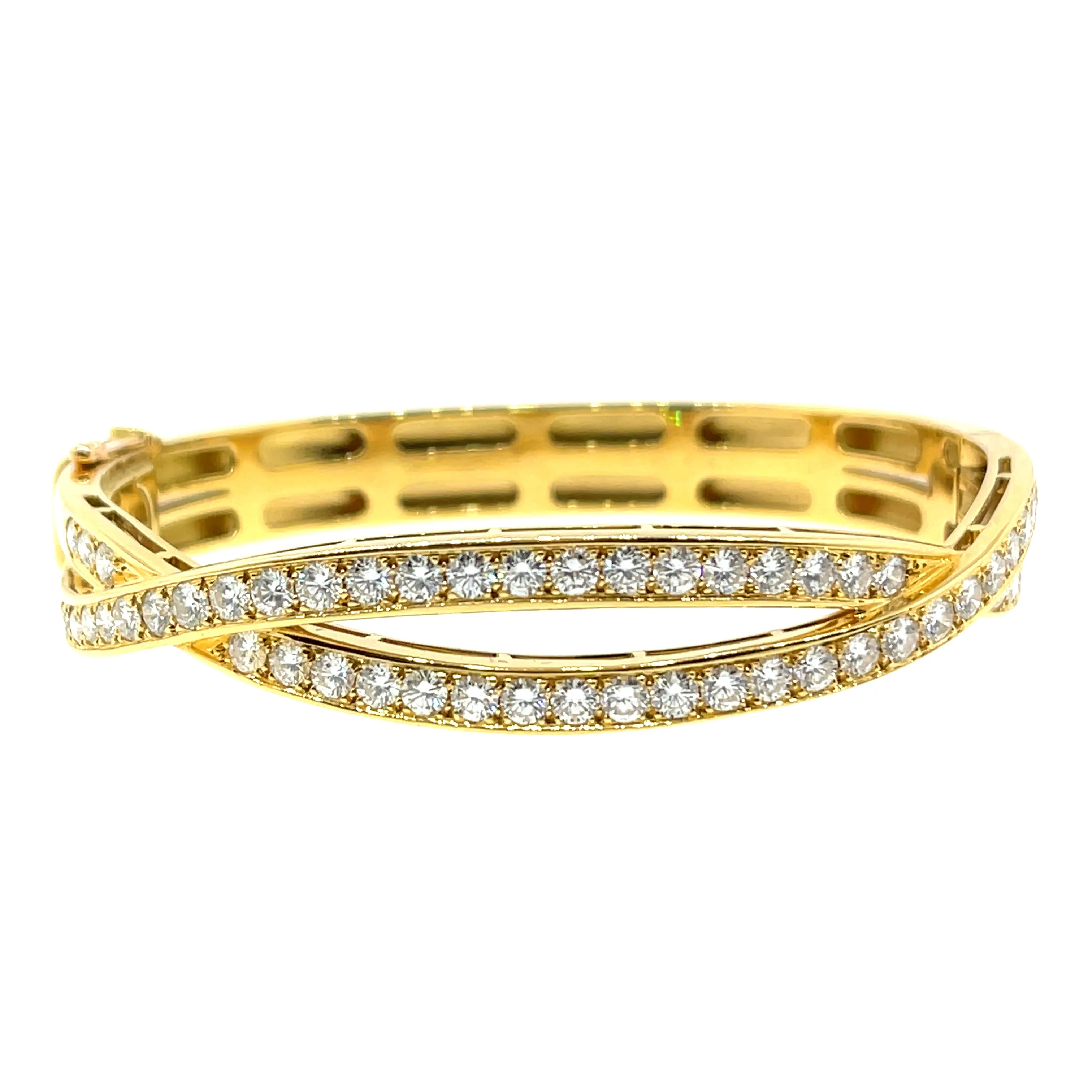 Van Cleef & Arpels Diamond Bangle Crossover Bracelet