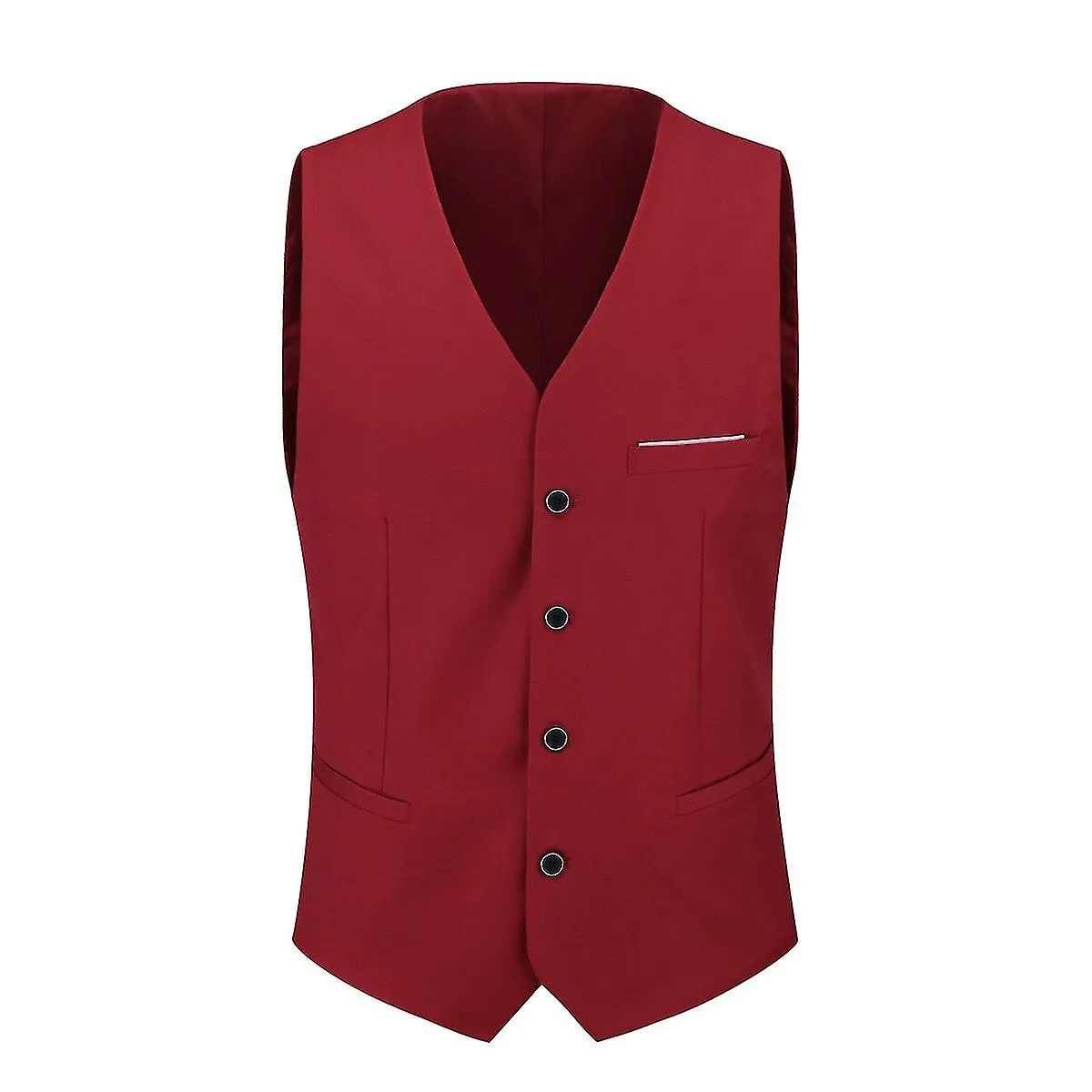 VAWAN Men's Vest, Solid Color Business Wedding Slim Suit Vest