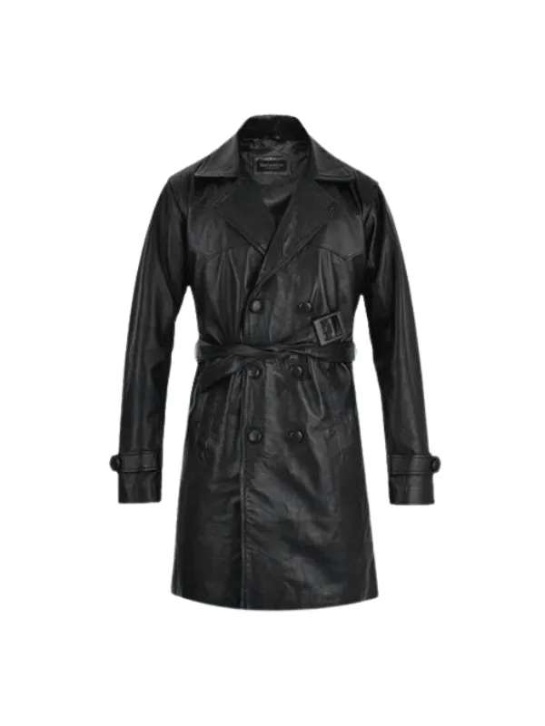 Vintage Trench Leather Coat