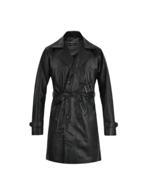 Vintage Trench Leather Coat