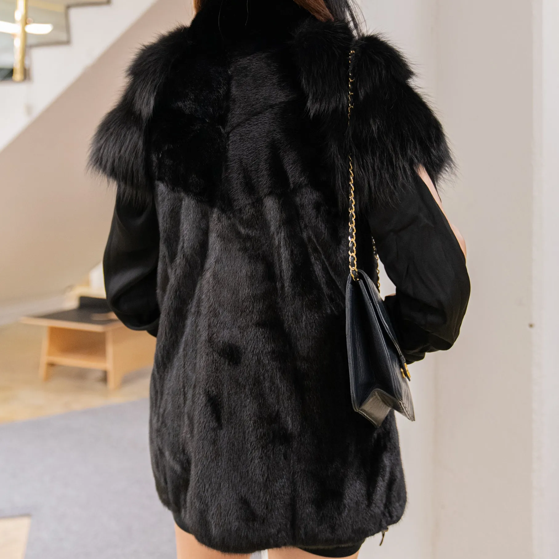 VTO black mink vest