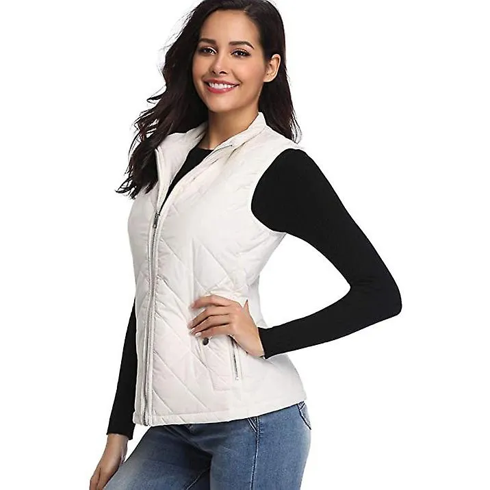 Women's Quilted Zip Vest, Sleeveless Jacket Vest