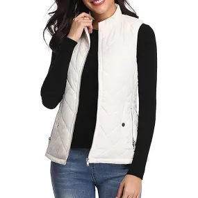 Women's Quilted Zip Vest, Sleeveless Jacket Vest