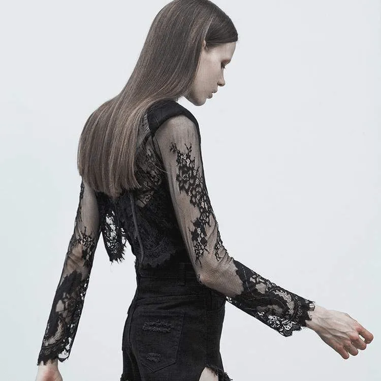 Women's Goth Floral Lace Short Jackets