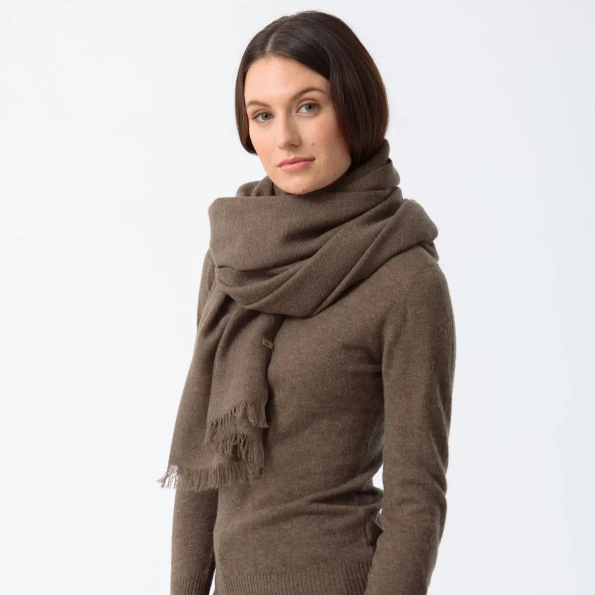 Woven Wool Scarves in Neutrals