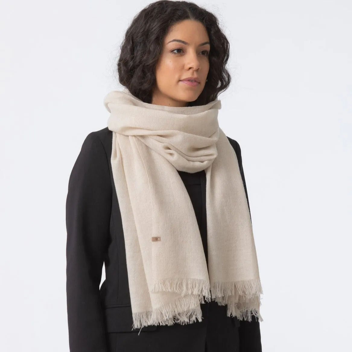 Woven Wool Scarves in Neutrals