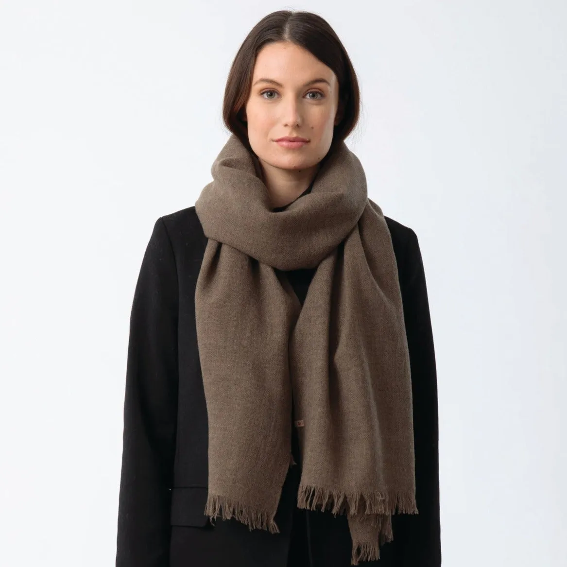 Woven Wool Scarves in Neutrals