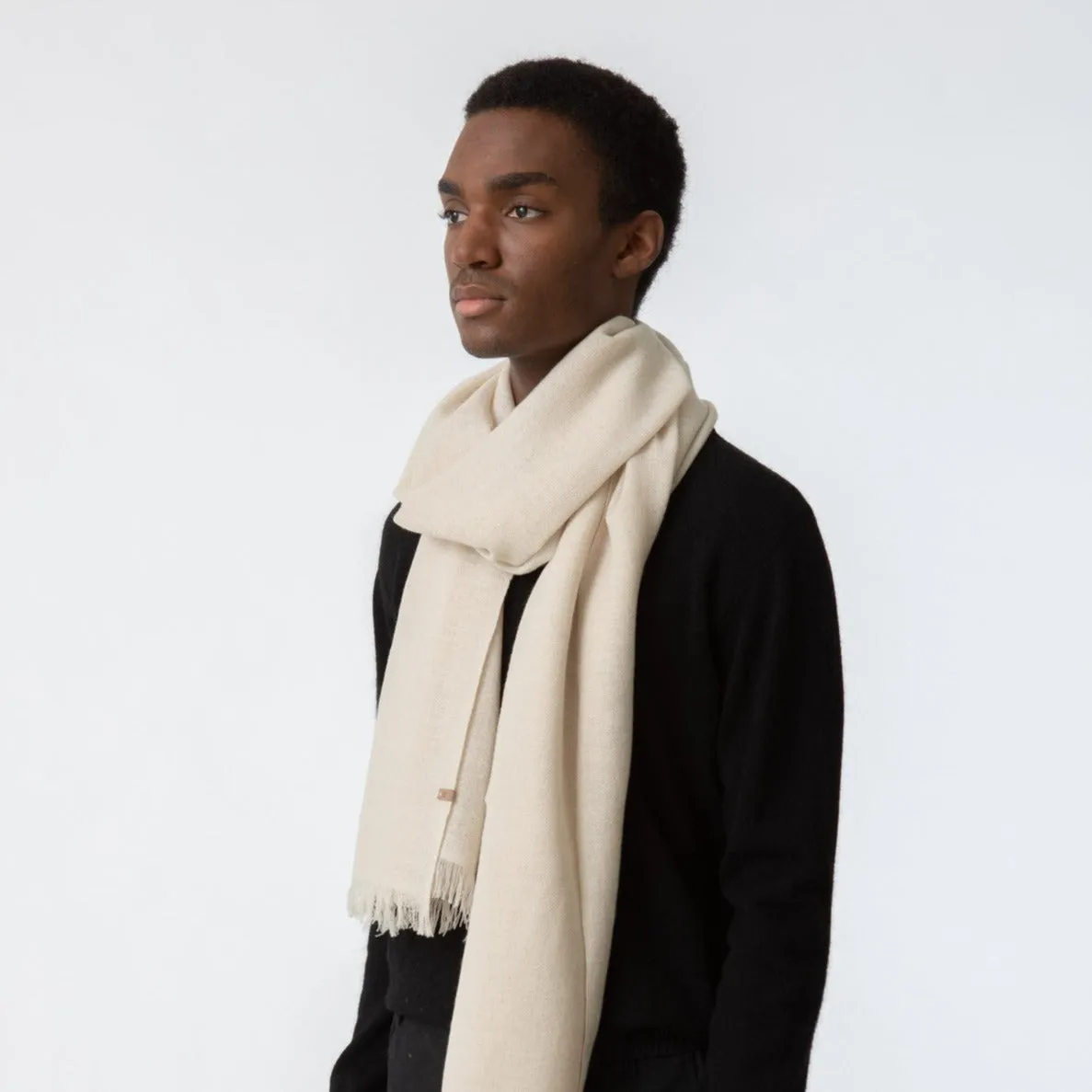 Woven Wool Scarves in Neutrals