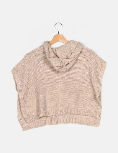 Zara Poncho beige punto