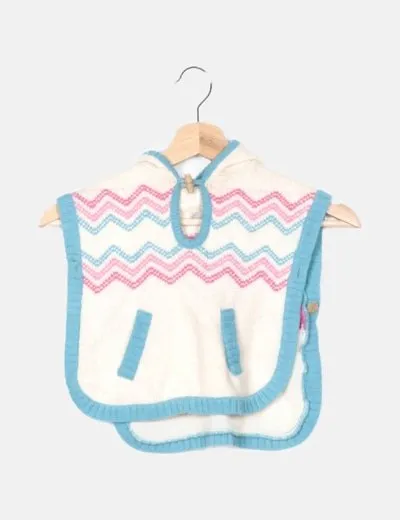 Zippy Poncho blanco estampado