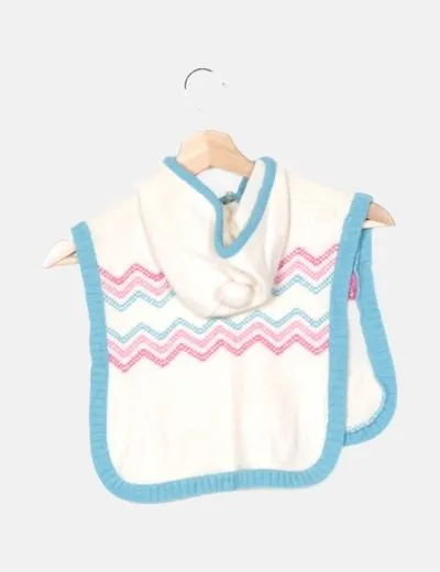 Zippy Poncho blanco estampado